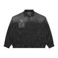 Unisex Vintage Wash Full-Zip Denim Jacket
